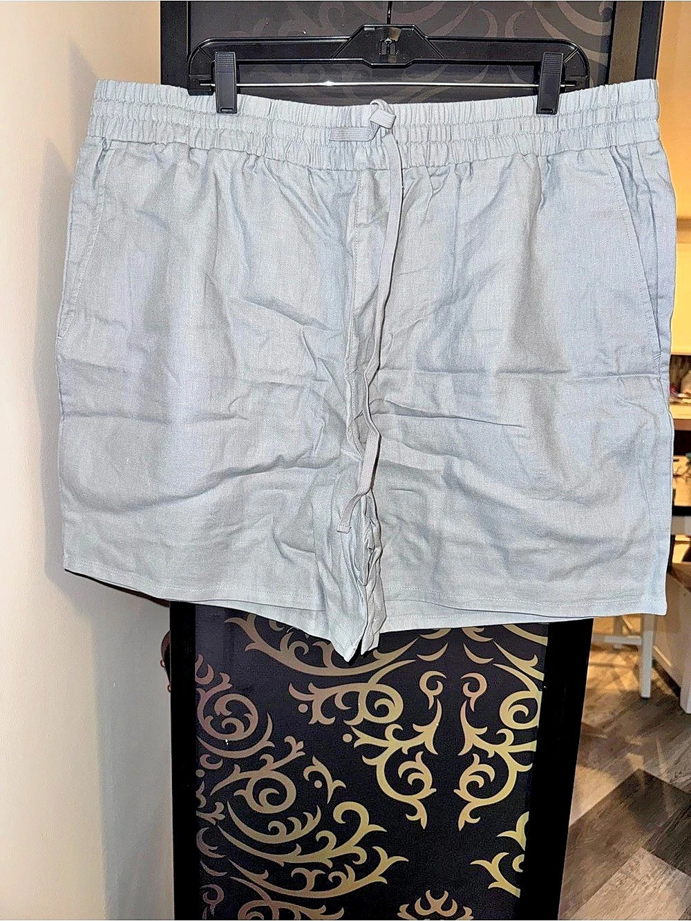 NOVA MEN Bahamas Linen Swim Short Linen Shorts Blue XXL Like New